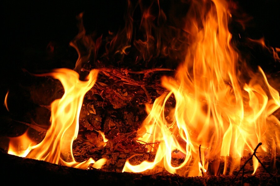 Close up of camp fire