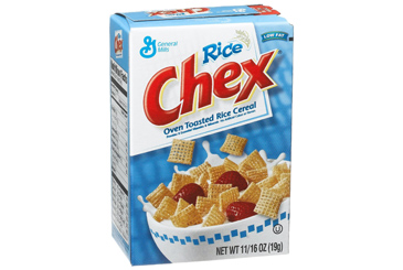 Healthy nut free school snack, Chex cereal