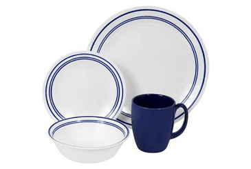 Made in the USA, Corelle blue banded dishware set