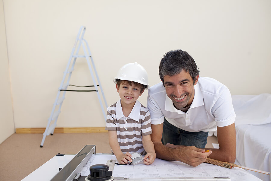 Tips for Learning Outside of School, Boy shadowing architect dad on the job as learning activity