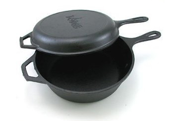 Made in the USA, Lodge cast iron pot and pan set