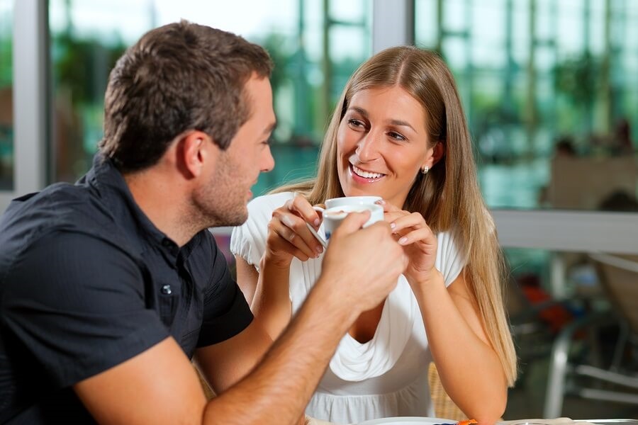 Man and woman on coffee date