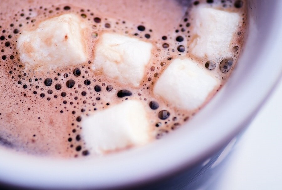 Mug of hot chocolate with marshmallows