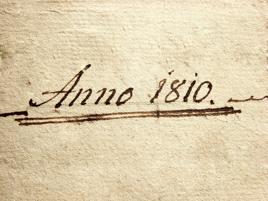 Close up of old handwriting