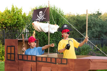 Children, Boys pretending to be pirates