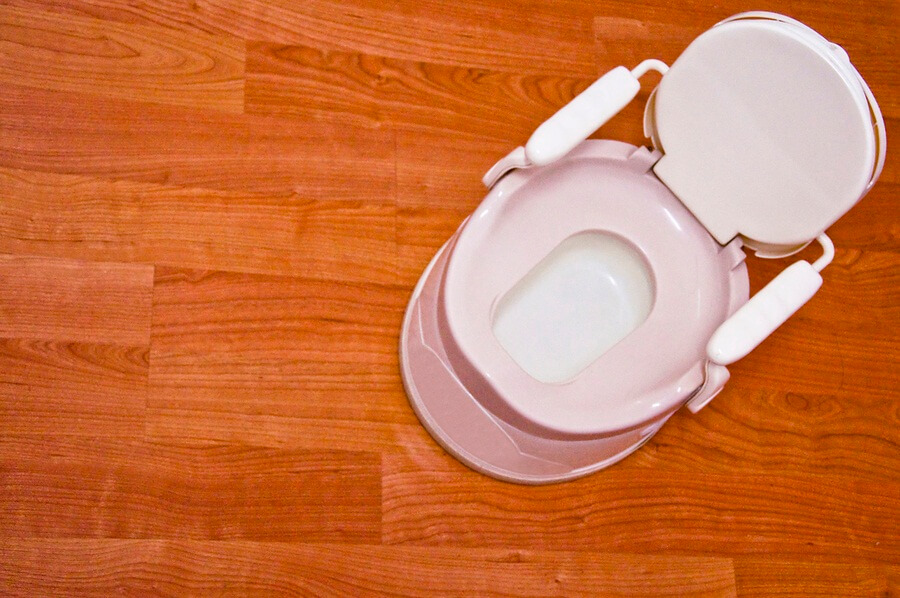 Top view of training toilet on floor