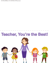 Printable "Teacher, You're the Best!" Card