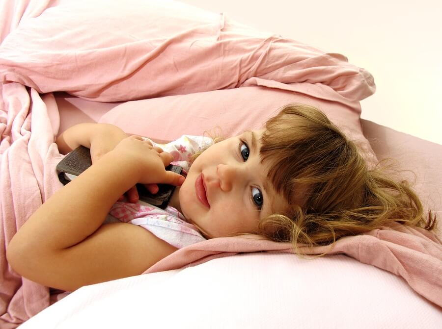 Toddler cozy in bed