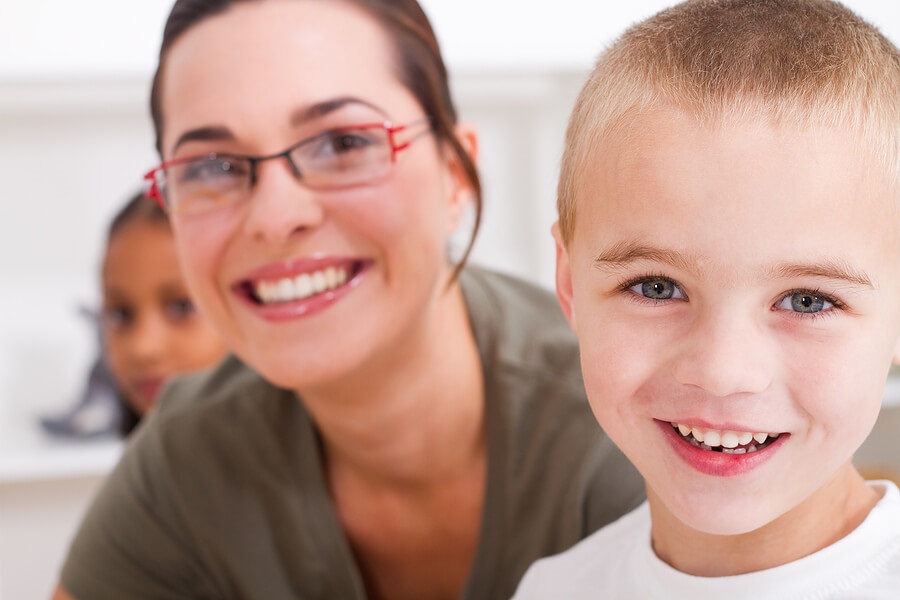 End of School Year, boy with summer babysitter