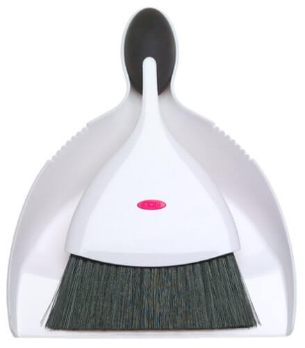 15 minute cleanup products, Oxo dust pan and brush