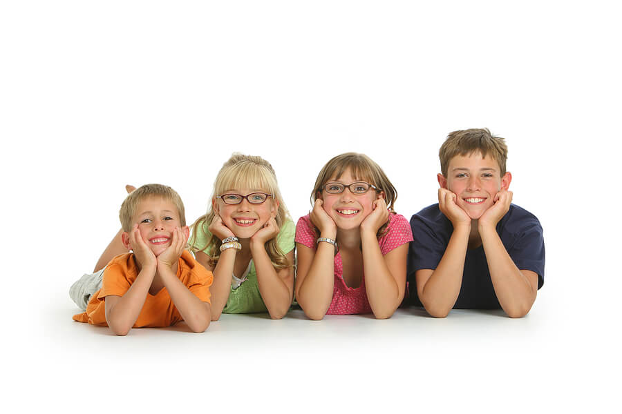 Mothers Day gift, four children posing for portrait