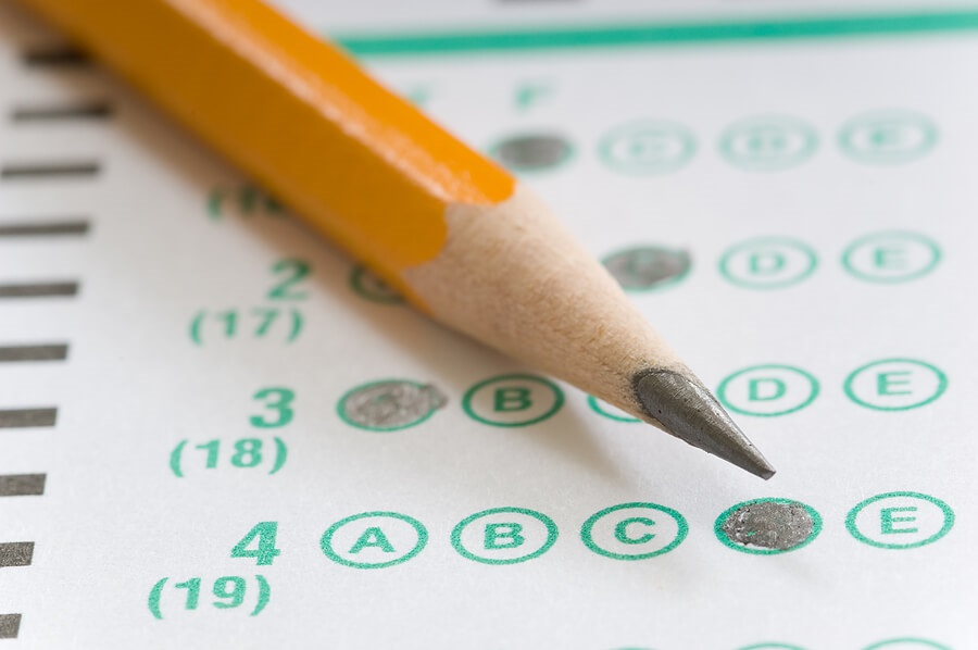 what colleges look for, standardized test with pencil