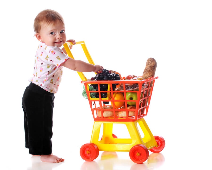 Children's Shopping Cart Toy Groceries Toddler Preschool Play Pretending Cute 