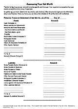 Net Worth Calculator Printable - FamilyEducation