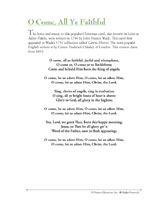 Christmas Song Lyrics O Come, All Ye Faithful Printable - FamilyEducation