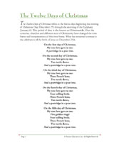 Christmas Song Lyrics 12 Days of Christmas Printable - FamilyEducation