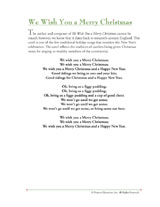 Christmas Song Lyrics We Wish You a Merry Christmas Printable