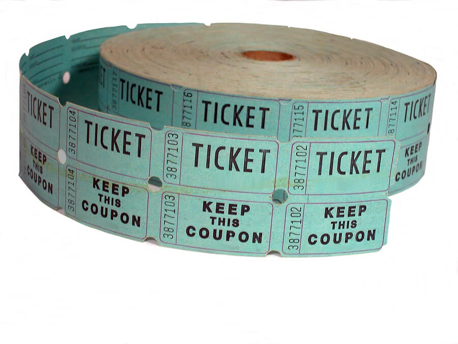 Fundraising ideas, roll of blue raffle tickets