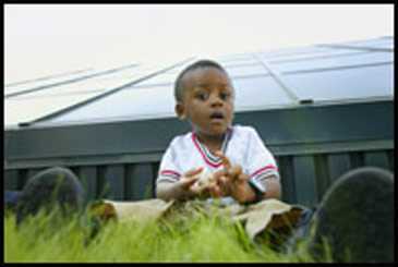 Boy playing outside