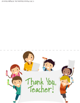 Printable "Thank You, Teacher!" Card for Female Teacher