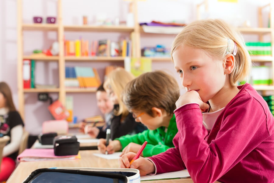 students taking test