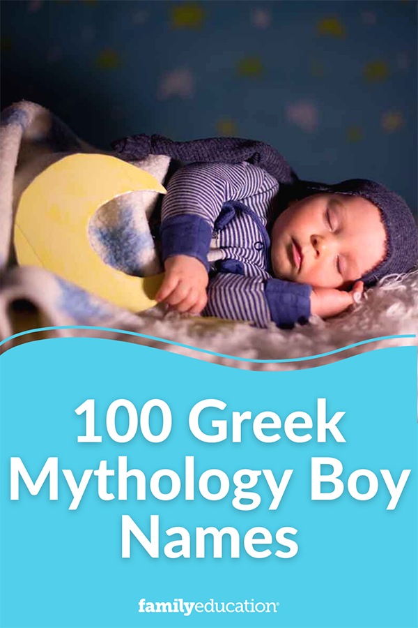 pinterest graphic of mythology boy names