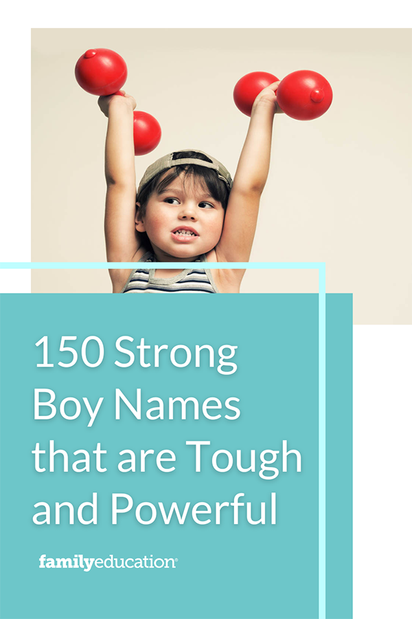 pinterest graphic of strong boy names