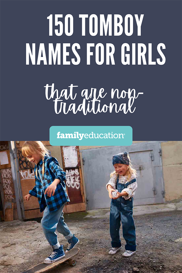 pinterest graphic of tomboy names for girls