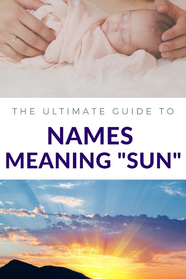 pinterest graphic of names meaning sun