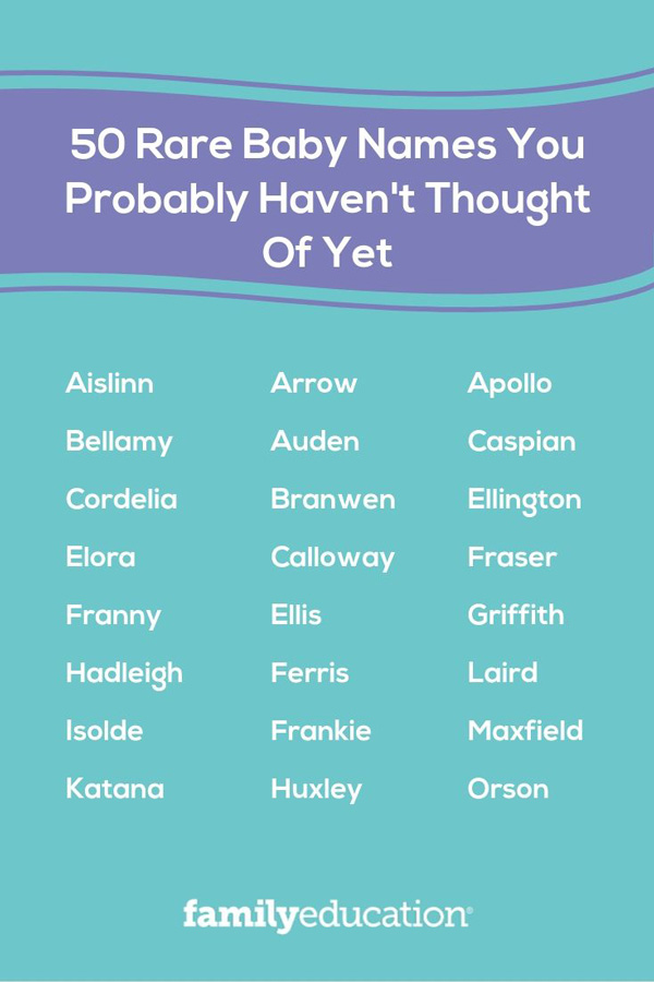 50 Rare Baby Names You Probably Haven T Thought Of Yet