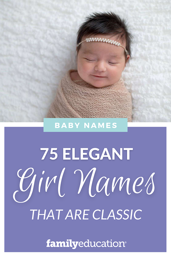pinterest graphic of elegant girl names