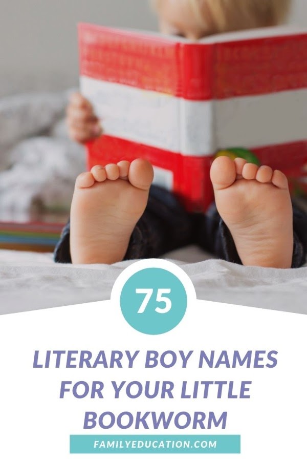 pinterest graphic of literary boy names