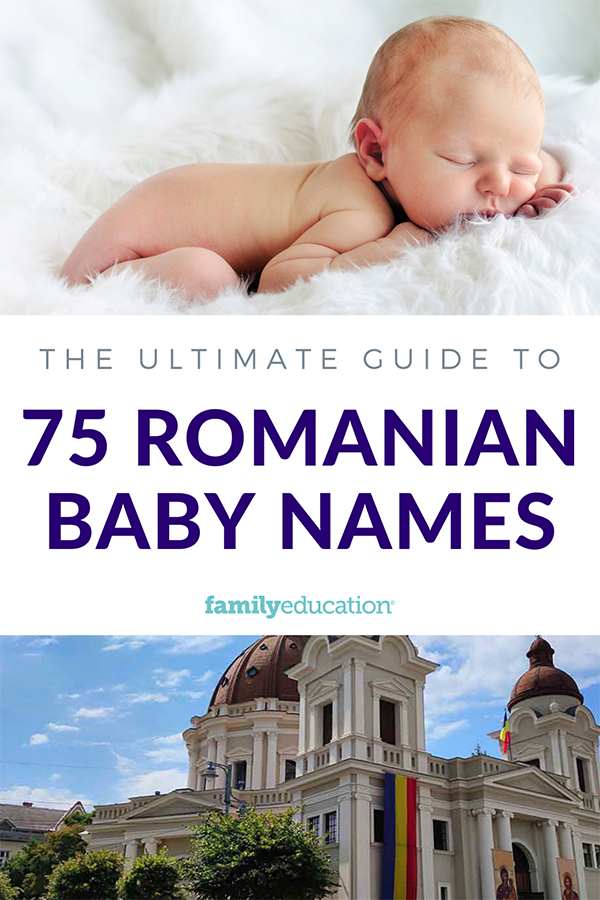 pinterest graphic of Romanian names