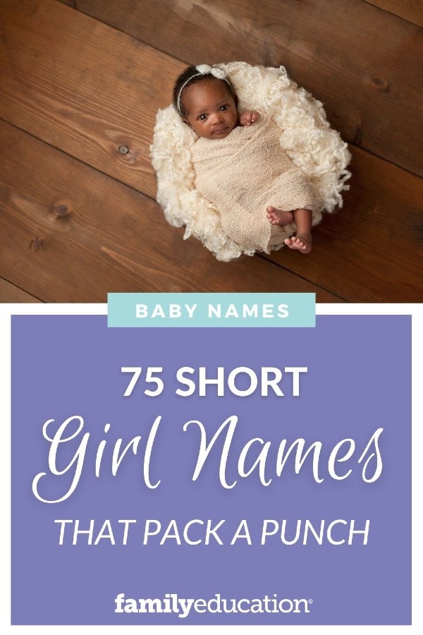 pinterest graphic of short baby girl names