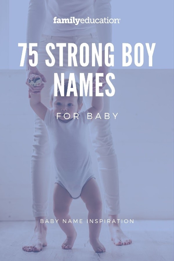 pinterest graphic of strong boy names