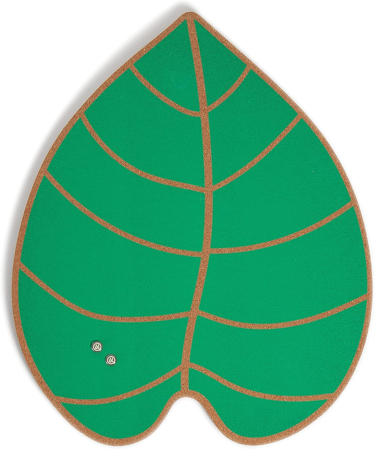 small bulletin board for school locker, shaped like a leaf