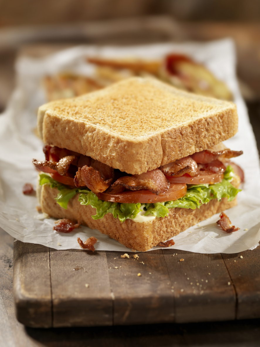 Bacon Lettuce and Tomato sandwich on toasted bread