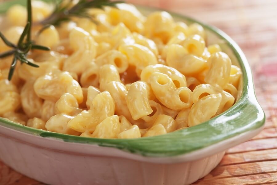 Bowl of Microwave Mac and Cheese