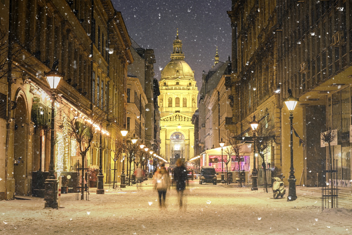 Budapest, Hungary in the winter