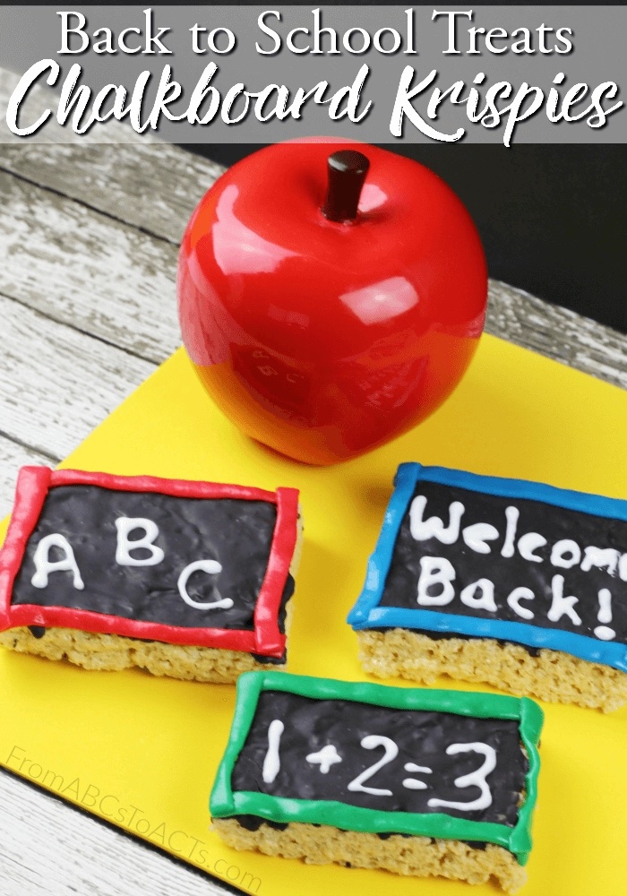 Chalkboard Rice Krispie Treats - back to school food arts and crafts for kindergarteners