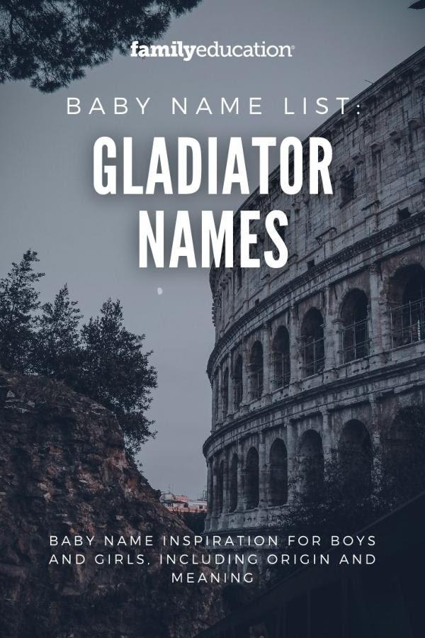 pinterest graphic of gladiator names