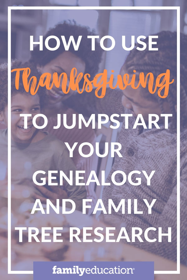 Pinterest graphic for How to Use Thanksgiving to Jumpstart Your Genealogy and Family Tree Research