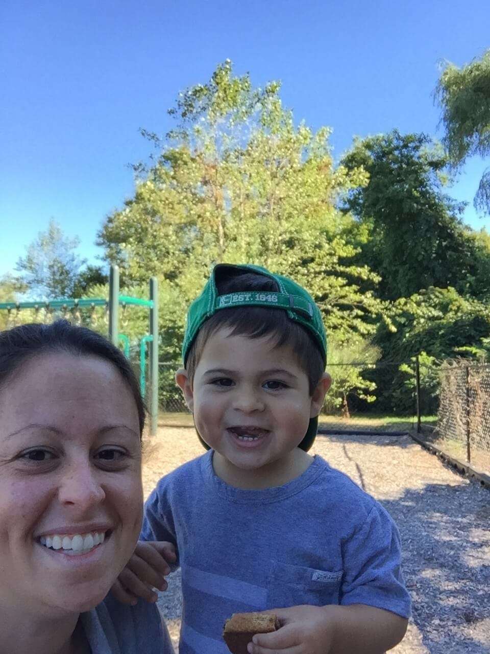 Mom and Son Smiling