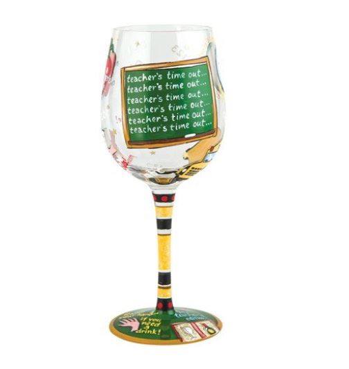 Teacher Christmas Gift Wine Glass