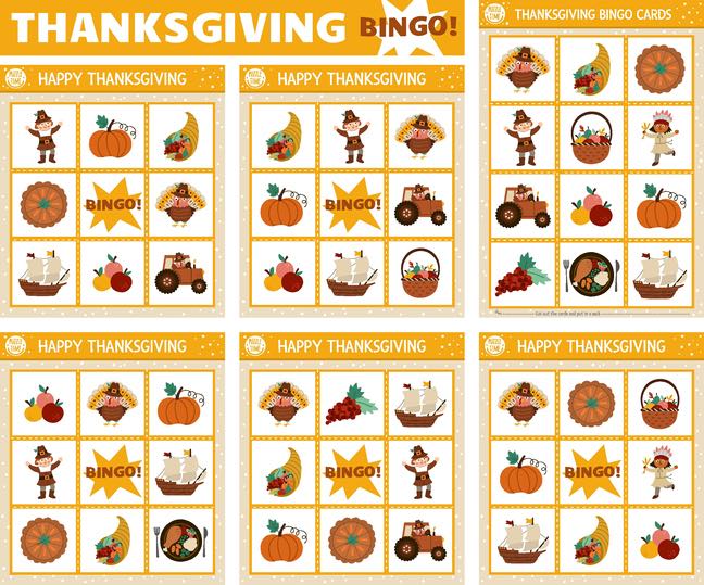 Thanksgiving Bingo 