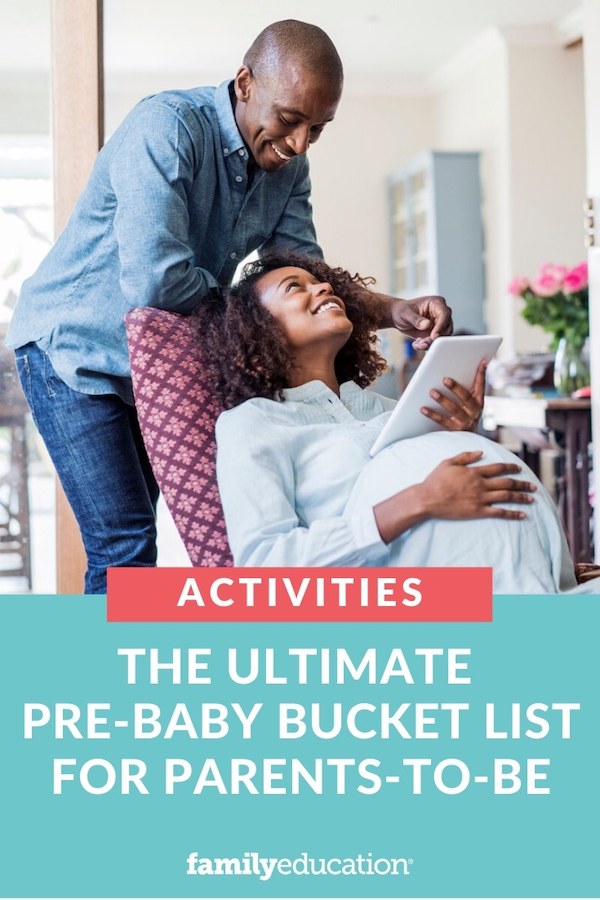 Pinterest graphic for The Ultimate Pre-Baby Bucket List for Parents to Be