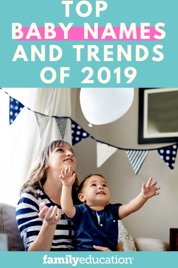 Pinterest graphic for Top Baby Names and Trends of 2019