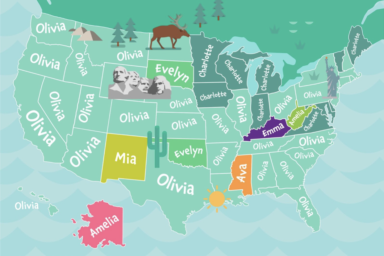 The Top Baby Girl Names By State