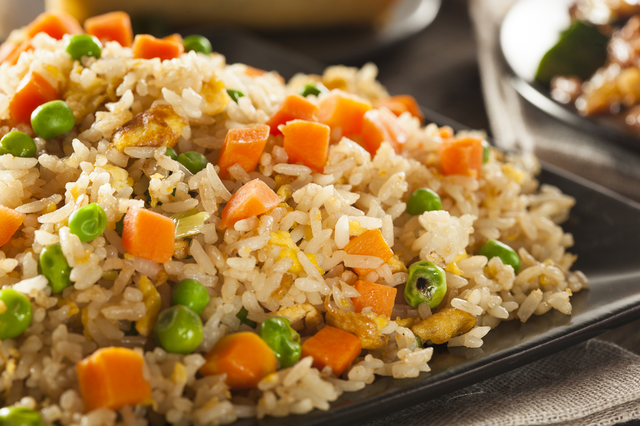 Veggie fried rice with carrots and peas