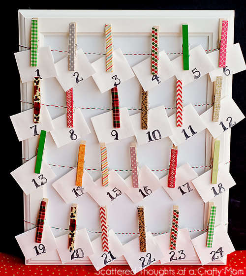 Advent calendar made with washi tape